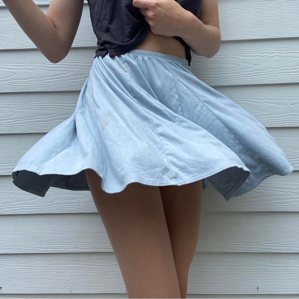 Brandy Melville blue suede like skirt